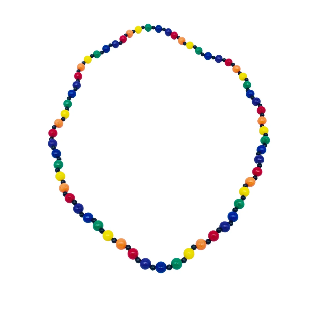 SB14875 38" Acrylic Rainbow 12mm Bead Necklace (Each) Beads 4 SB14875 38" Acrylic Rainbow 12mm Bead Necklace (Each) Beads