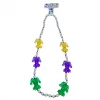 SB23375 40" Purple, Green And Gold Jester Bead Necklace (Each) Beads