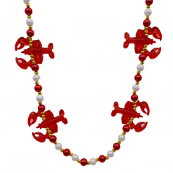 SB23375 40" Crawfish With Red And Pearl White Beads (Each)
