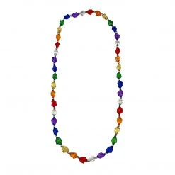 SB19125 38" Acrylic Rainbow Infiniti Stone Bead Necklace (Each)