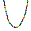 SB19125 38" 12mm Clear Rainbow Bead Necklace (Each) Beads