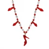 SB23375 40" Acrylic Red High Heel Shoes Necklace (Each) Beads 2 SB23375 40" Acrylic Red High Heel Shoes Necklace (Each) Beads