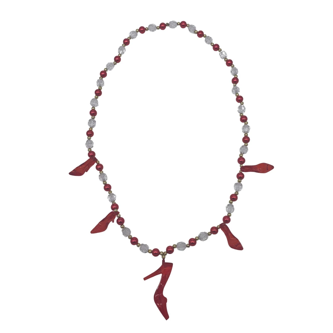 SB23375 40" Acrylic Red High Heel Shoes Necklace (Each) Beads 4 SB23375 40" Acrylic Red High Heel Shoes Necklace (Each) Beads