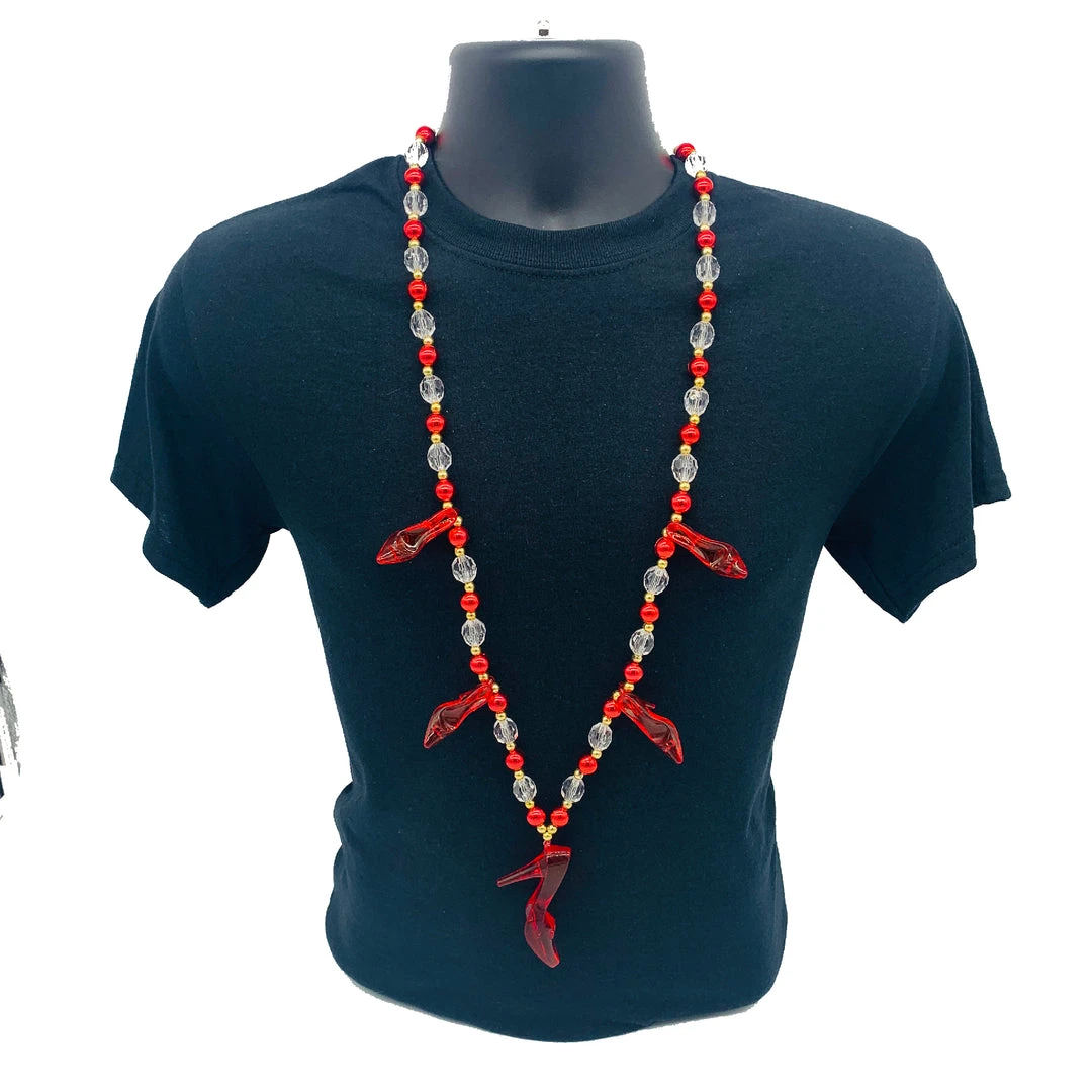 SB23375 40" Acrylic Red High Heel Shoes Necklace (Each) Beads 5 SB23375 40" Acrylic Red High Heel Shoes Necklace (Each) Beads