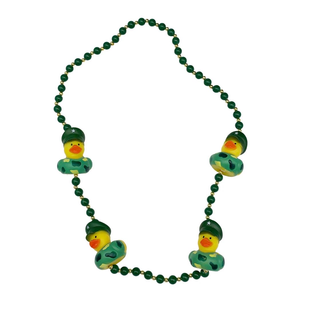 SB29750 42" Military Rubber Duck Mardi Gras Beads (Each) SB29750 42" Military Rubber Duck Mardi Gras Beads (Each)