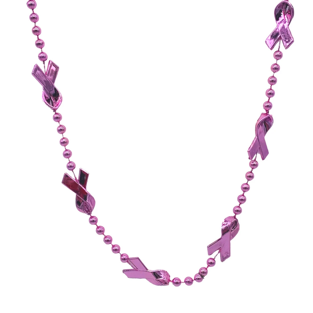 SB3541 Beads 36" Light Pink Ribbon Necklace (Each) SB3541 Beads 36" Light Pink Ribbon Necklace (Each)