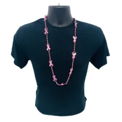 SB3541 Beads 36" Light Pink Ribbon Necklace (Each) 4 SB3541 Beads 36