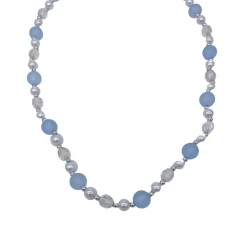 Plush Appeal, LLC Beads 40" 18mm Periwinkle And Pearl Bead Necklace (Each)
