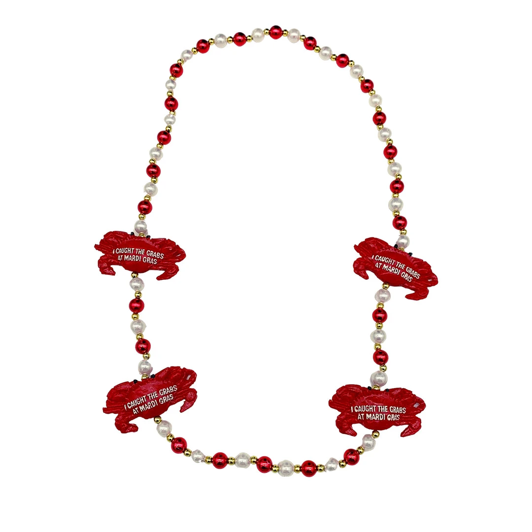 SB27500 42" Crab With Red, White And Gold Beads (Each) 4 SB27500 42" Crab With Red, White And Gold Beads (Each)