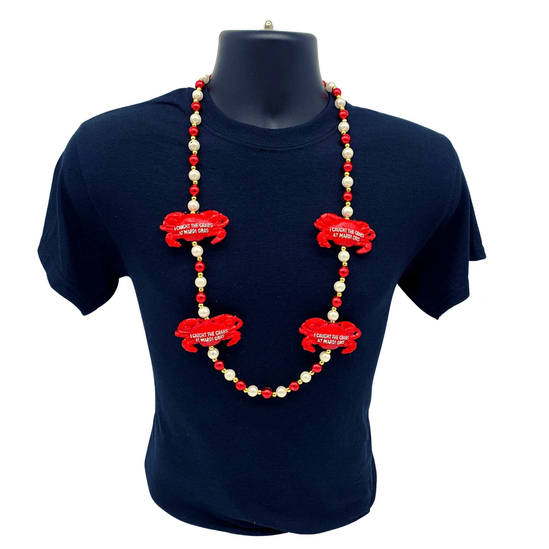 SB27500 42" Crab With Red, White And Gold Beads (Each) 5 SB27500 42" Crab With Red, White And Gold Beads (Each)