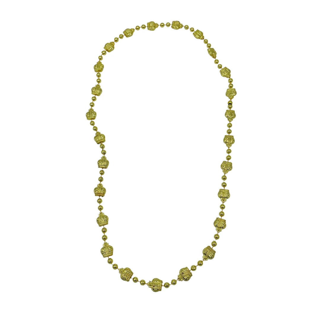 SB4125 38" Metallic Crown Mardi Gras Beads (Each) SB4125 38" Metallic Crown Mardi Gras Beads (Each)