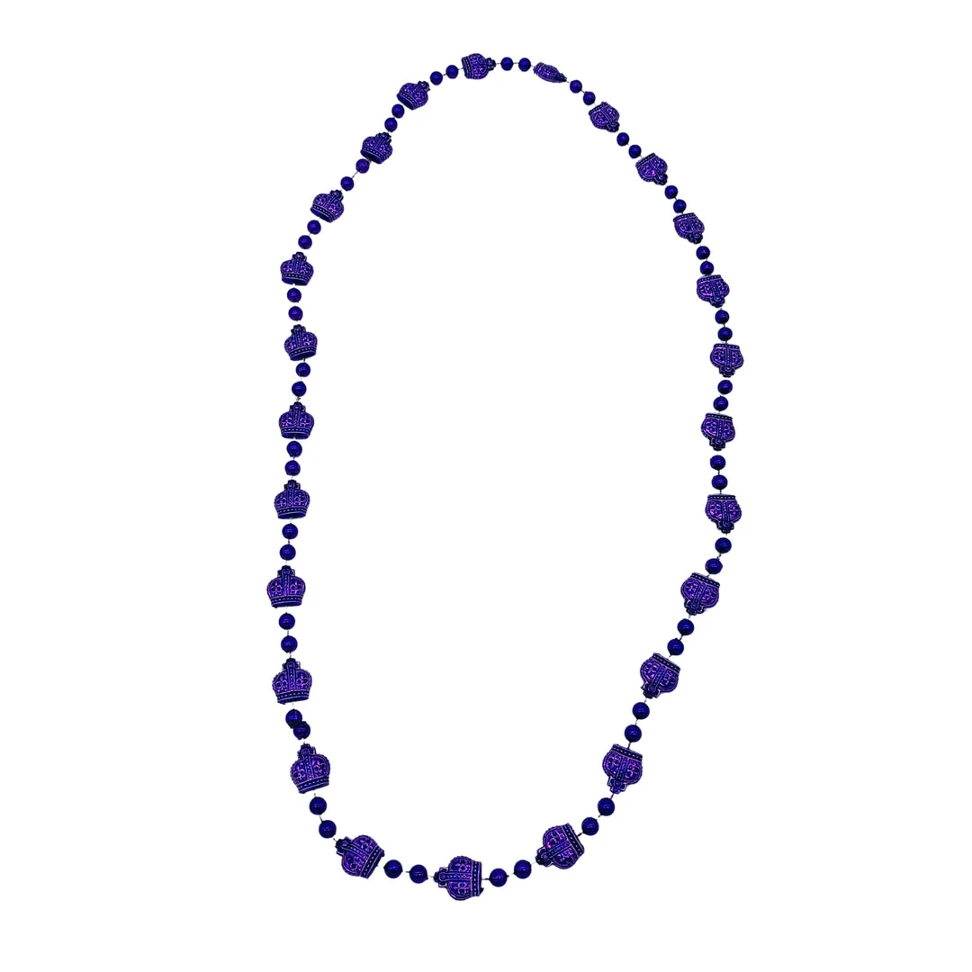 SB4125 38" Metallic Crown Mardi Gras Beads (Each) SB4125 38" Metallic Crown Mardi Gras Beads (Each)