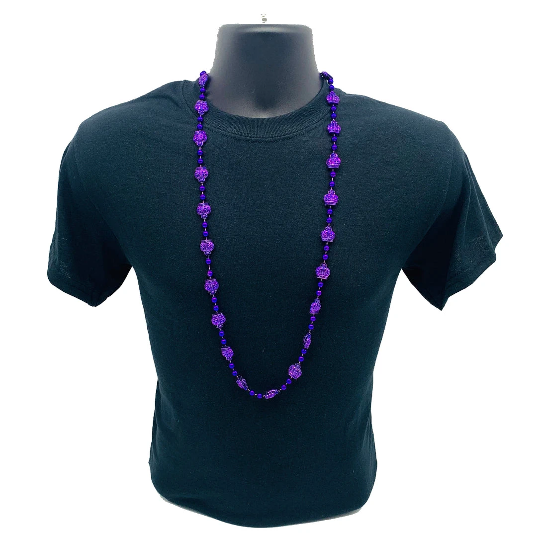 SB4125 38" Metallic Crown Mardi Gras Beads (Each) SB4125 38" Metallic Crown Mardi Gras Beads (Each)