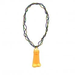 SB23375 33" Purple, Green And Gold Braided Necklace With A Smiley Penis (Each) Beads