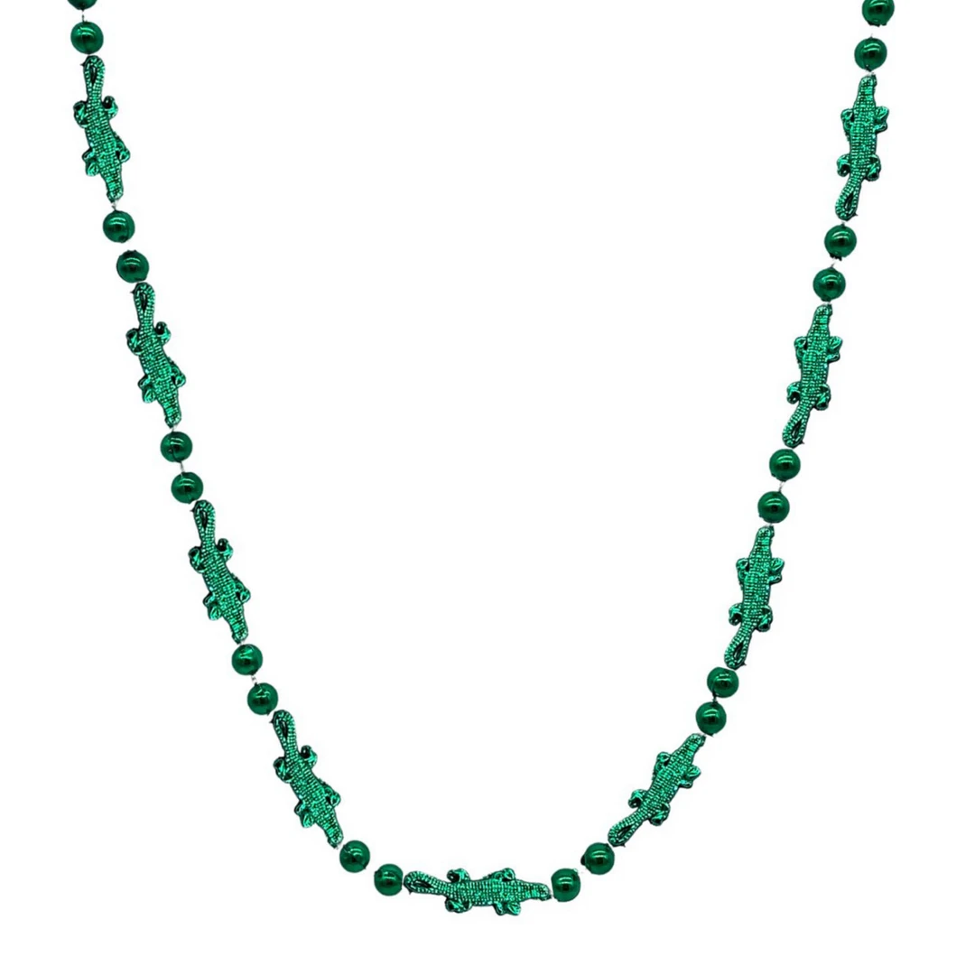 SB2458 42" Metallic Green Alligator Mardi Gras Beads (Each) 3 SB2458 42" Metallic Green Alligator Mardi Gras Beads (Each)