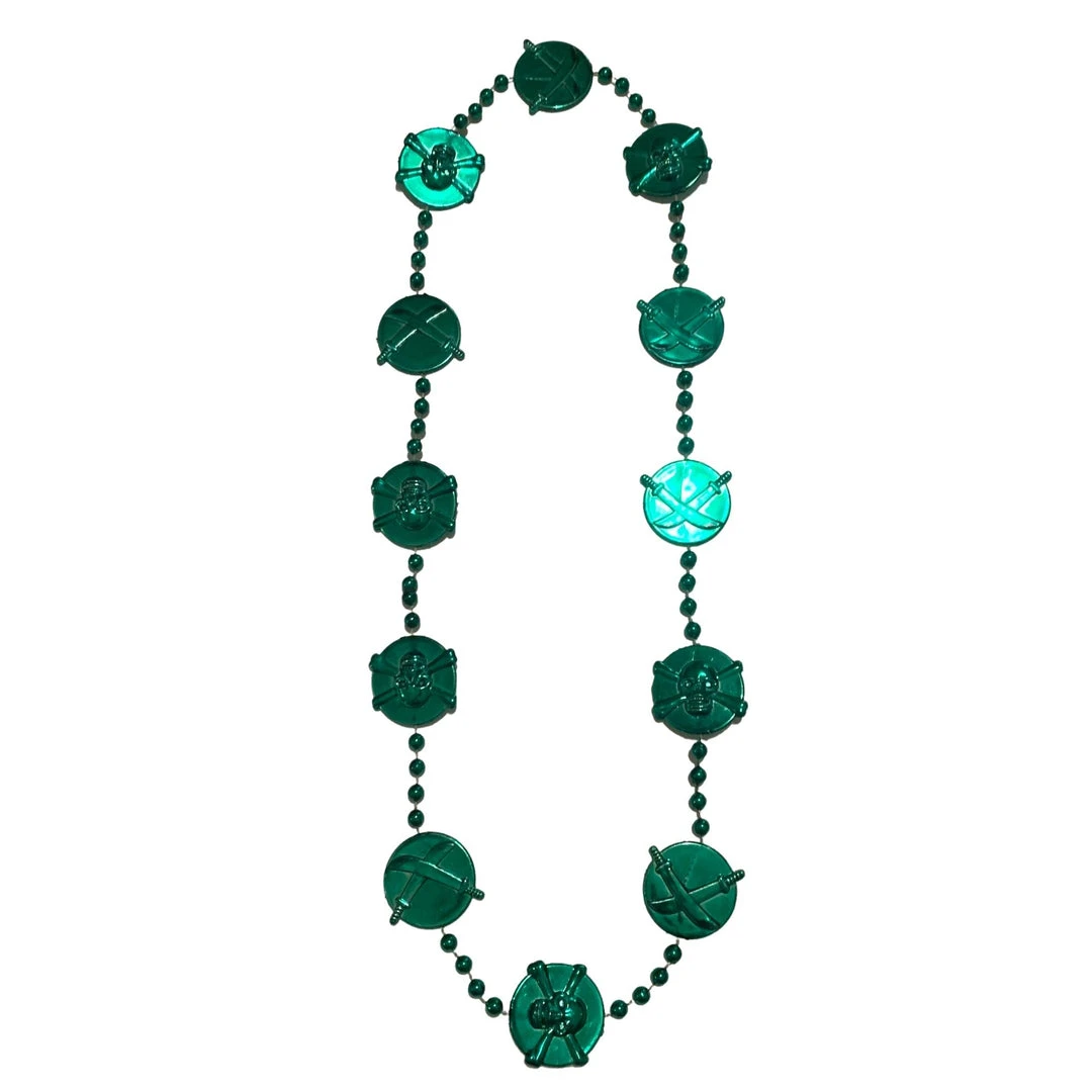 Sale 40" Skull And Sword Medallion Mardi Gras Beads (Each) Sale 40" Skull And Sword Medallion Mardi Gras Beads (Each)