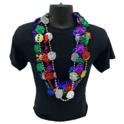 Sale 40" Skull And Sword Medallion Mardi Gras Beads (Each) 9 Sale 40