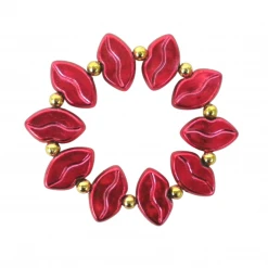 SB6250 7" Red Lips Bracelet Mardi Gras Beads (Each)
