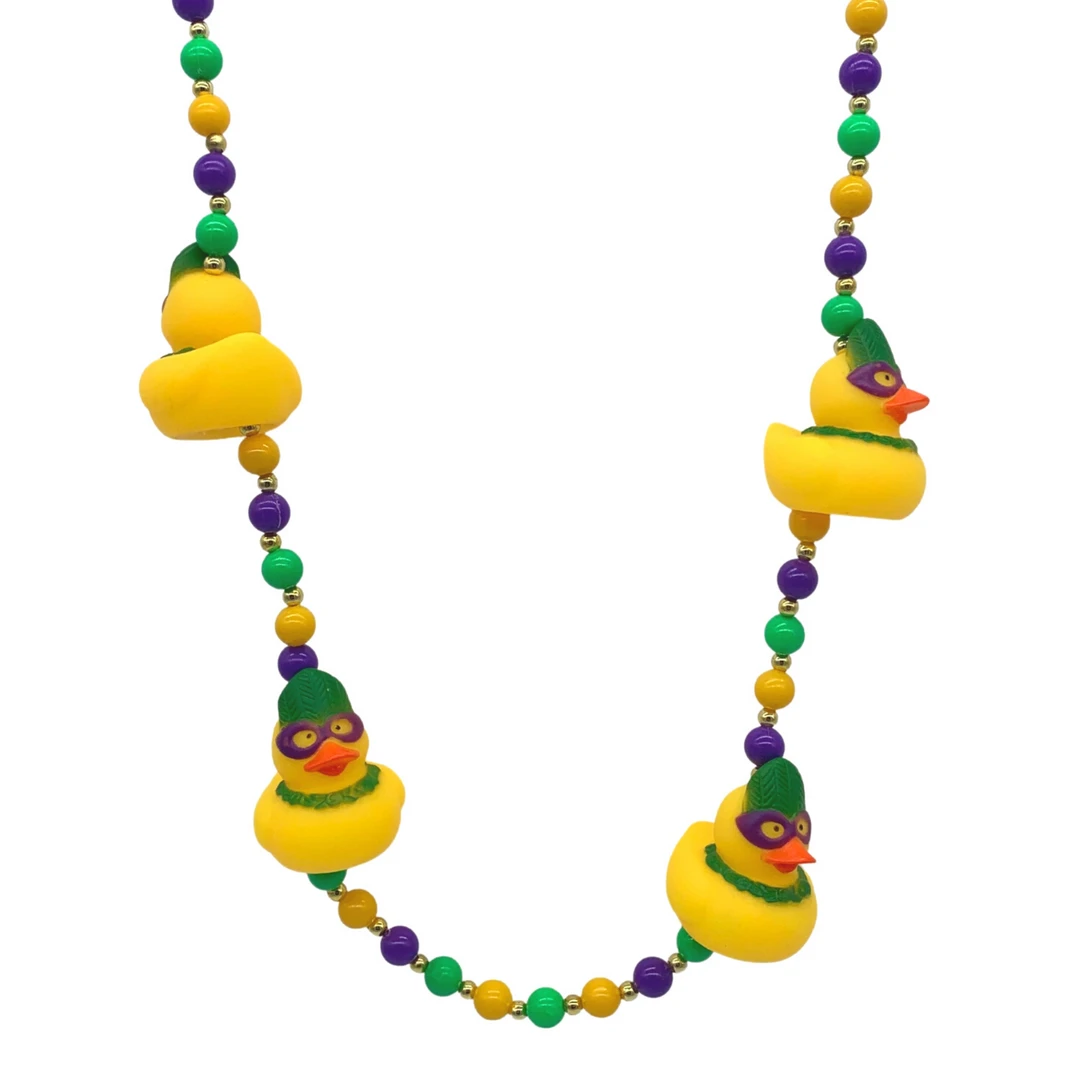 SB29750 42" Mardi Gras Masked Rubber Duck Mardi Gras Beads (Each) 3 SB29750 42" Mardi Gras Masked Rubber Duck Mardi Gras Beads (Each)