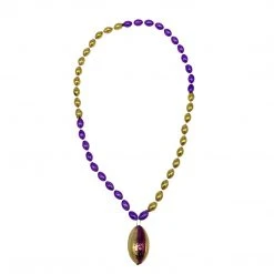 SB5791 36" Purple And Gold Football Mardi Gras Beads (Each)