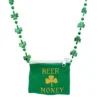 SBDOZEN 33" Shamrock Bead Necklace With Beer Money Pouch (Dozen)
