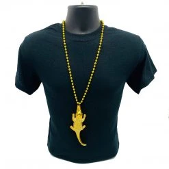 SB10625 33" 7.5mm Necklace With Blow Mold Alligator - Purple, Green And Gold (Each) Beads 16 SB10625 33