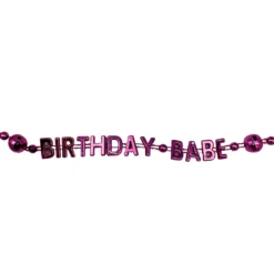 SB4125 Beads 36" Birthday Babe Bead Necklace - Metallic Light Pink (Each) 4 SB4125 Beads 36