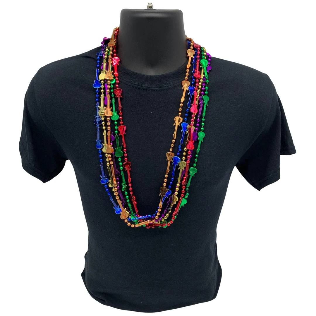 Sale 36" Guitar Bead Necklace - 6 Assorted Colors (Each) Beads 11 Sale 36" Guitar Bead Necklace - 6 Assorted Colors (Each) Beads