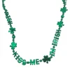 SB5791 36" Kiss Me Im Irish Bead Necklace - Metallic Green (Each) Beads