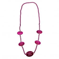 Sale Beads 36" Bride-To-Be Bead Necklace - Metallic Hot Pink (Each)