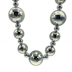 SB36125 44" 20/40/60mm Silver Globe Necklace (Each)