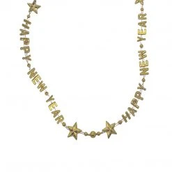 SB5416 Beads 36" Happy New Year Bead Necklace - 6 Assorted Colors (Each) 25 SB5416 Beads 36