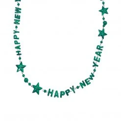 SB5416 Beads 36" Happy New Year Bead Necklace - 6 Assorted Colors (Each) 24 SB5416 Beads 36