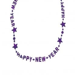 SB5416 Beads 36" Happy New Year Bead Necklace - 6 Assorted Colors (Each) 23 SB5416 Beads 36