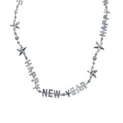 SB5416 Beads 36" Happy New Year Bead Necklace - 6 Assorted Colors (Each)