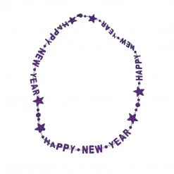 SB5416 Beads 36" Happy New Year Bead Necklace - 6 Assorted Colors (Each) 29 SB5416 Beads 36