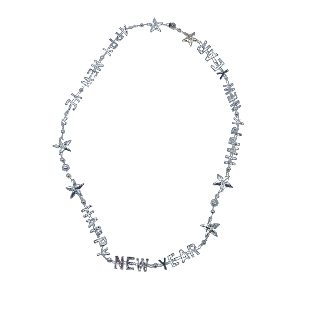 SB5416 Beads 36" Happy New Year Bead Necklace - 6 Assorted Colors (Each) 9 SB5416 Beads 36" Happy New Year Bead Necklace - 6 Assorted Colors (Each)