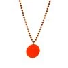 SB3125 33" 7mm Metallic Orange Bead Necklace With 2.5" Orange Disc (Each) Beads 1 SB3125 33" 7mm Metallic Orange Bead Necklace With 2.5" Orange Disc (Each) Beads