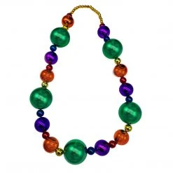 Mardi Gras Spot 44" 20/40/60mm Metallic Rainbow Round Necklace (Each) Beads