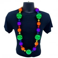 Mardi Gras Spot 44" 20/40/60mm Metallic Rainbow Round Necklace (Each) Beads 7 Mardi Gras Spot 44