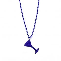 SB4125 Beads 36" 7mm Assorted Color Bead With Colored Martini Glass (Each)