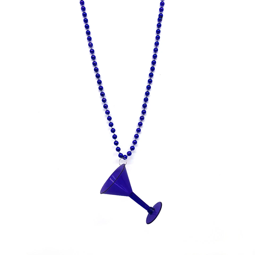 SB4125 Beads 36" 7mm Assorted Color Bead With Colored Martini Glass (Each) 4 SB4125 Beads 36" 7mm Assorted Color Bead With Colored Martini Glass (Each)