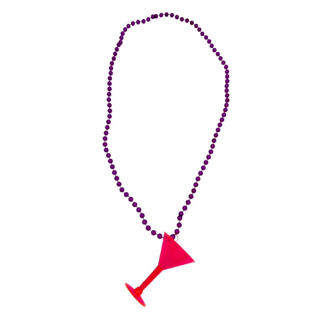 SB4125 Beads 36" 7mm Assorted Color Bead With Colored Martini Glass (Each) 6 SB4125 Beads 36" 7mm Assorted Color Bead With Colored Martini Glass (Each)