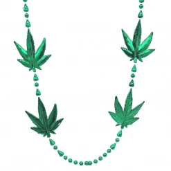 SB4958 42" Metallic Green Mystery Leaf Bead (Each) Beads