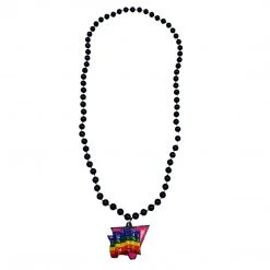 SB10625 36" 10mm Gay Pride Poly Medallion (Each) Beads