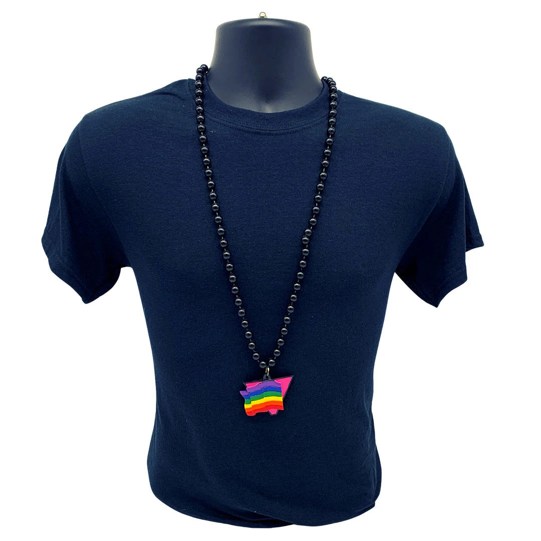 SB10625 36" 10mm Gay Pride Poly Medallion (Each) Beads SB10625 36" 10mm Gay Pride Poly Medallion (Each) Beads