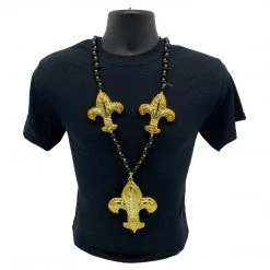 SB27625 Beads 46" Two 3.5" And One 6" Fleur De Lis Blow Mold Necklace (Each) 7 SB27625 Beads 46