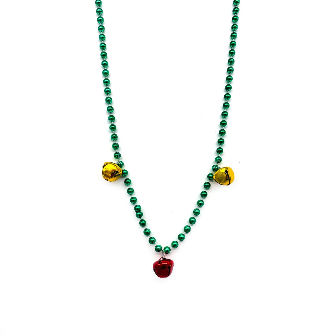 SB5416 Beads 33" 7mm With 3 Piece 20mm Jingle Bells - 3 Colors (Each) 5 SB5416 Beads 33" 7mm With 3 Piece 20mm Jingle Bells - 3 Colors (Each)