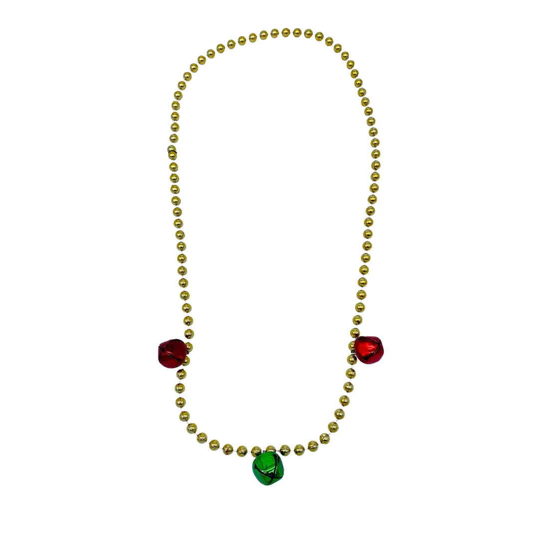 SB5416 Beads 33" 7mm With 3 Piece 20mm Jingle Bells - 3 Colors (Each) 8 SB5416 Beads 33" 7mm With 3 Piece 20mm Jingle Bells - 3 Colors (Each)