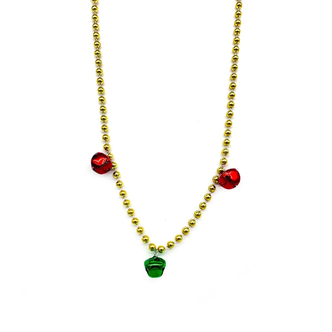 SB5416 Beads 33" 7mm With 3 Piece 20mm Jingle Bells - 3 Colors (Each) 3 SB5416 Beads 33" 7mm With 3 Piece 20mm Jingle Bells - 3 Colors (Each)